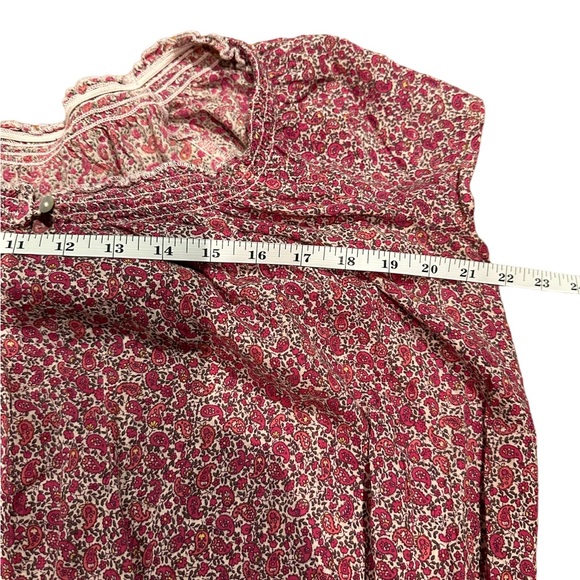 💚Boho short sleeve printed blouse - pink - Picture 3 of 3